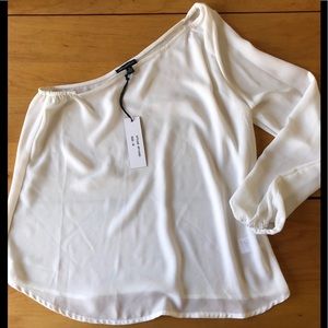 Women’s White One Shoulder Top